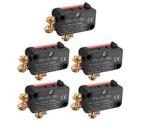 sourcing map 5PCS OV-15-1B5 15A 125/250V AC SPDT NO+NC Snap Button Type Micro Limit Switch with Screw Terminals
