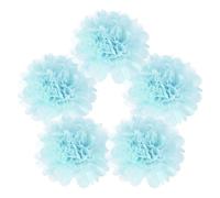sourcing map 5Pcs Paper Pom Poms, 6 Inch Paper Flowers Tissue Paper Flowers Mexican Paper Flowers for Birthdays Party Wedding Light Blue