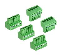 sourcing map 5Pcs PCB Terminal Block, 300V 8A Male 5 Pin 3.5mm Pitch PCB Screw Mount Terminal Block Connector for Industrial Use, Electronic Projects, Green