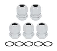 sourcing map 5Pcs PG19 Nylon Cable Glands, Waterproof Cord Grip Connector with Washer, Adjustable 12-15mm Wire Grommet Protectors with Gaskets and Locknut for Junction Box, White
