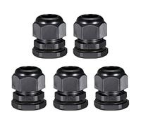 sourcing map 5Pcs PG21 Cable Gland Waterproof Connector Plastic Wire Glands Joints Black for 14mm-19mm Dia Wires