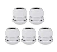 sourcing map 5Pcs PG29 Cable Gland 13mm-24mm Wire Hole Waterproof Nylon Joint Adjustable Locknut with Washer White