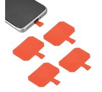 sourcing map 5pcs Phone Tether Tab, Universal Phone Lanyard Patch Octagonal Cell Phones Strap Replacement Part for Most Smartphone Cases, Orange