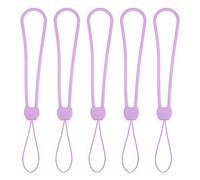 sourcing map 5pcs Phone Wrist Lanyard Straps, Silicone Short Small Wrist Hand Lanyards for Pen Umbrella Camera Keys Keychain ID Card, Light Purple