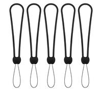 sourcing map 5pcs Phone Wrist Lanyard Straps, Silicone Short Small Wrist Hand Lanyards for Pen Umbrella Camera Keys Keychain ID Card, Black