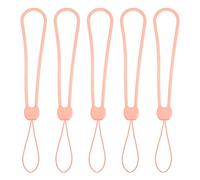 sourcing map 5pcs Phone Wrist Lanyard Straps, Silicone Short Small Wrist Hand Lanyards for Pen Umbrella Camera Keys Keychain ID Card, Pink