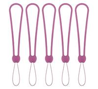 sourcing map 5pcs Phone Wrist Lanyard Straps, Silicone Short Small Wrist Hand Lanyards for Pen Umbrella Camera Keys Keychain ID Card, Deep Purple