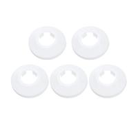 sourcing map 5PCS Pipe Cover Decor 1 In/26.5mm Flange Pipe Cover Decor PP Plastic Plumbing Cover Plates Escutcheon Water Drain Pipe Line Wall Flange Pipe Decorative Cover, White