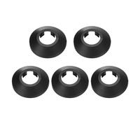 sourcing map 5PCS Pipe Cover Decor 1 In/26.5mm Flange Pipe Cover Decor PP Plastic Plumbing Cover Plates Escutcheon Water Drain Pipe Line Wall Flange Pipe Decorative Cover, Black