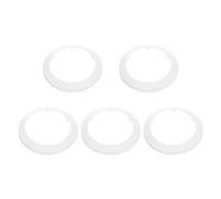 sourcing map 5PCS Pipe Cover Decor 4.5 In/115mm Flange Pipe Cover Decor PP Plastic Plumbing Cover Plates Escutcheon Water Drain Pipe Line Wall Flange Pipe Decorative Cover, White