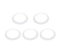 sourcing map 5PCS Pipe Cover Decor 6.3 In/161mm Flange Pipe Cover Decor PP Plastic Plumbing Cover Plates Escutcheon Water Drain Pipe Line Wall Flange Pipe Decorative Cover, White