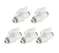 sourcing map 5pcs Pneumatic BUC Push to Connect Fitting Ball Valve 6mm Tube OD Air Flow Control Valve Tube Fittings Straight Union Connect Adapter Air Quick Connect Air Hose Fitting