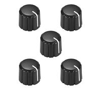 sourcing map 5pcs Potentiometer Control Knobs for Electric Guitar Acrylic Volume Tone Knobs Black D Type 4x6mm