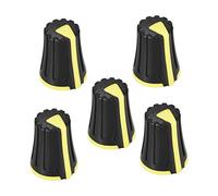 sourcing map 5pcs, Potentiometer Control Knobs for Electric Guitar Acrylic Volume Tone Knobs Black Yellow D Type 4x6mm