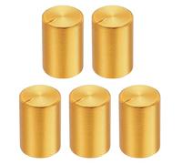 sourcing map 5pcs Potentiometer Knob Knurled Shaft Gold Aluminum 6mm Shaft Dia. Rotary Knob 10mmx15mm Volume Control Knob