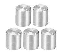 sourcing map 5pcs Potentiometer Knob Knurled Shaft Silver Tone Aluminum 6mm Shaft Dia. Rotary Knob 10mmx10mm Volume Control Knob