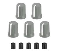 sourcing map 5pcs Potentiometer Knobs,D-Shaft Replacement Rubber Potentiometer Control Knob Replacement Push Rod Cap for DJ Controller Mixer Console Encoder Speaker(Gray White)