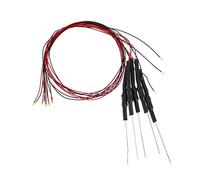 sourcing map 5pcs Prewired 0402 White Surface Mounted Devices LED Light Emitting Diode - DC 6-18V Micro Wired Soldered Mini LED Lights with Resistor
