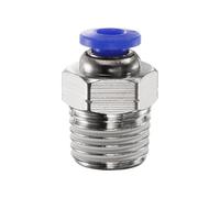 sourcing map 5pcs Push to Connect Fitting 4mm Tube OD x 1/4" NPT Thread Male Straight Quick Connector Copper Air Line Hose Fittings for Industry Air System PC4-N02, Blue