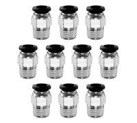 sourcing map 5pcs Push to Connect Fitting 8mm Tube OD x 1/4" NPT Thread Male Straight Quick Connector Copper Air Line Hose Fittings for Industry Air System PC8-N02, Black
