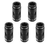 sourcing map 5pcs Push to Connect Fittings 1/2" OD x 1/2" OD Straight Pneumatic Connector Zinc Alloy Quick Connect Union Two-Way Fittings for Semi Truck Trailers Air Brake System, Black