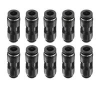 sourcing map 5pcs Push to Connect Fittings 1/4" OD x 5/32" OD Straight Pneumatic Connector Zinc Alloy Quick Connect Union Two-Way Fittings for Semi Truck Trailers Air Brake System, Black