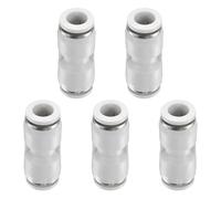 sourcing map 5pcs Push to Connect Fittings 5/16" OD x 5/16" OD Straight Pneumatic Connector Zinc Alloy Quick Connect Union Two-Way Fittings for Semi Truck Trailers Air Brake System, White