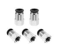 sourcing map 5pcs Push to Connect Fittings 8mm Tube OD x 1/8" NPT Thread Female Straight Pneumatic Tube Fittings PCF8-N01 Quick Connect Air Line Fittings Air Hose Fittings, Black