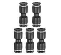 sourcing map 5pcs Push to Connect Fittings g 5/32 Tube OD Straight Pneumatic Adapter Quick Connector Air Line Hose Fitting for Water Air Oil Pipe, Black