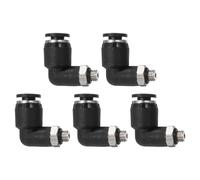 sourcing map 5pcs Push to Connect Tube Fitting M5x0.8 Male Thread x 4mm ID 90 Degree Pneumatic Quick Connect Air Fittings, Black