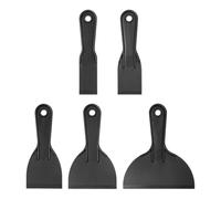 sourcing map 5pcs Putty Scraper Set Plastic Flexible Putty Knives Disposable Paint Spreader Cleaner Tool for Spackling, Patching Painting Repairing, Black