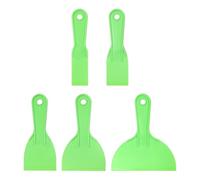 sourcing map 5pcs Putty Scraper Set Plastic Flexible Putty Knives Disposable Paint Spreader Cleaner Tool for Spackling, Patching Painting Repairing, Green