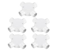 sourcing map 5Pcs PVC Conduit Box Junction Box 4 Way 25mm with Cover, M4 Screws for Home Hose Electrical Conduit Electronic Projects