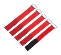 sourcing map 5Pcs Reusable Battery Tie Down Straps,2x20cm Red Nylon Multipurpose Battery Hold Down Adjustable Cinch Strap Hook Loops Fastening Tie for Quadcopters FPV RC Drone Boat Cars