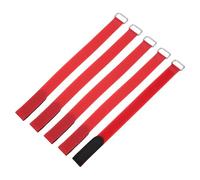 sourcing map 5Pcs Reusable Battery Tie Down Straps,2x30cm Red Nylon Multipurpose Battery Hold Down Adjustable Cinch Strap Hook Loops Fastening Tie for Quadcopters FPV RC Drone Boat Cars