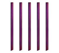 sourcing map 5Pcs Reusable Metal Straws, 8.5" Bevel End Stainless Steel Straw for Drinking Milkshake, Bubble Tea, Beverage (12mm OD, Purple)