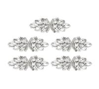 sourcing map 5Pcs Rhinestone Crystal Applique, Handmade Beaded Patches Sew on Patch Crystal Sewing Applique for Bridal Sash Wedding Dress Shoes Bags, Silver White/Silver White