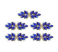 sourcing map 5Pcs Rhinestone Crystal Applique, Handmade Beaded Patches Sew on Patch Crystal Sewing Applique for Bridal Sash Wedding Dress Shoes Bags, Blue/Light Gold