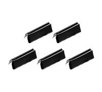 sourcing map 5pcs Ribbon Cord Crimp Ends, 25mm/0.98inch Ribbon Crimp Clamp, Belt Buckle End Tip for Craft Jewelry Making, Black