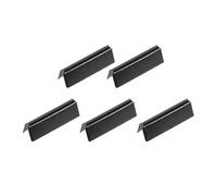 sourcing map 5pcs Ribbon Cord Crimp Ends, 30mm/1.18inch Ribbon Crimp Clamp, Belt Buckle End Tip for Craft Jewelry Making, Black