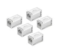 sourcing map 5PCS RJ45 CAT6 8P8C Ethernet Coupler, Ethernet Coupler Female to Female in Line Cat6 Cat5e Cat5 Extender Cable Adapter, Silver