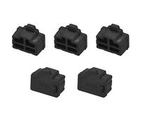 sourcing map 5pcs RJ45 Silicone Protectors Ethernet Hub Port Anti Dust Cap Cover 12mmx8.3mm Black