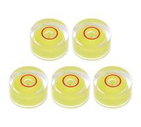 sourcing map 5pcs Round Bubble Level 12x6mm Mini Circular Bullseye Spirit Levels for Leveling Camera Tripod Telescope Workshop Turntable Pictures Frame, Yellow