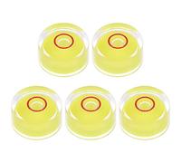 sourcing map 5pcs Round Bubble Level 18x9mm Mini Circular Bullseye Spirit Levels for Leveling Camera Tripod Telescope Workshop Turntable Pictures Frame, Yellow