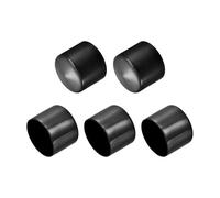 sourcing map 5pcs Rubber End Caps 2 3/16"(55mm) ID Vinyl PVC Round Tube Bolt Cap Cover Screw Thread Protectors Black