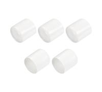 sourcing map 5pcs Rubber End Caps 28mm ID Vinyl PVC Round Tube Bolt Cap Cover Screw Thread Protectors White