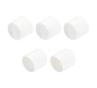 sourcing map 5pcs Rubber End Caps 32mm ID Vinyl Round Tube Bolt Cap Cover Screw Thread Protectors White