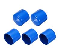 sourcing map 5pcs Rubber End Caps 45mm(1.8 Inch) ID Vinyl PVC Round Tube Bolt Cap Cover Screw Thread Protectors Blue