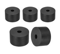 sourcing map 5Pcs Rubber Spacers, 40mm OD, 12mm ID, 40mm Thick Black Round Anti Vibration Rubber Pads Isolation Bushings Washer for Home Cars Boat(1.57" OD x 0.47" ID x 1.57" Thick)