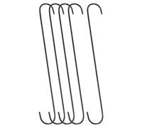 sourcing map 5Pcs S Hooks for Hanging, 19.7 Inch Extra Long Iron Hangers for Wardrobe Kitchen Workshop Closet Bathroom Garden, Black